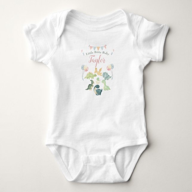Body Aquarelle Cute Dinosaur Bébé personnalisé (Devant)