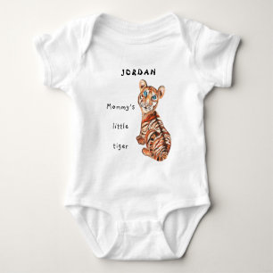 Body Aquarelle maman's mignon petit tigre yeux bleus