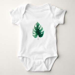 Body Aquarelle mignonne Feuille Monstera verte