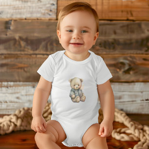 Body Aquarelle mignonne Ours en peluche Nom personnalis