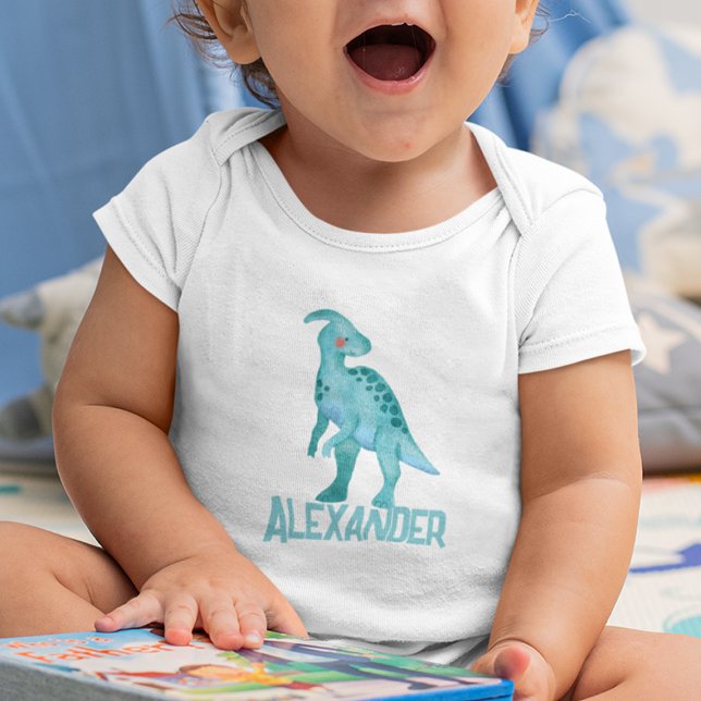 Body Aquarelle Parasaurolophus Dinosaur Nom des enfants (Créateur téléchargé)