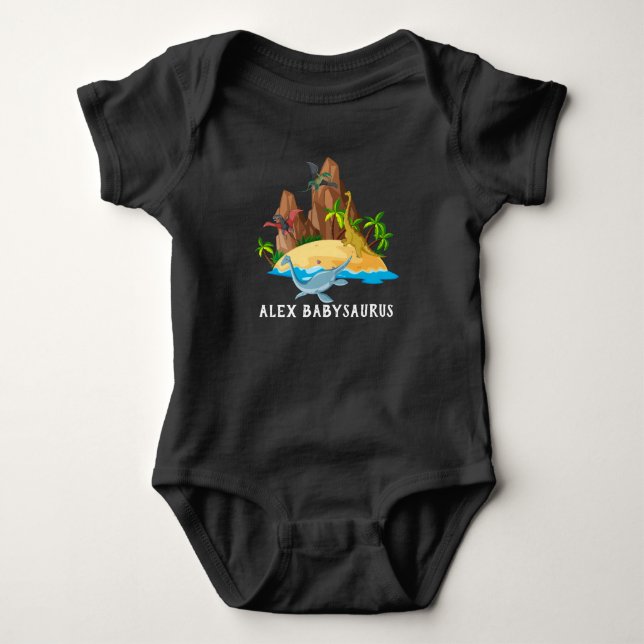 Body Aquarelle personnalisée mignon sauvage Babysaurus  (Devant)