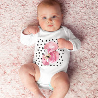 Aquarelle rose exotique moderne Flamant rose & poi