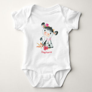 Body Aquarelle rose Petite vache