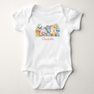 Body Aquarelle Safari Jungle Cute Baby Animaux