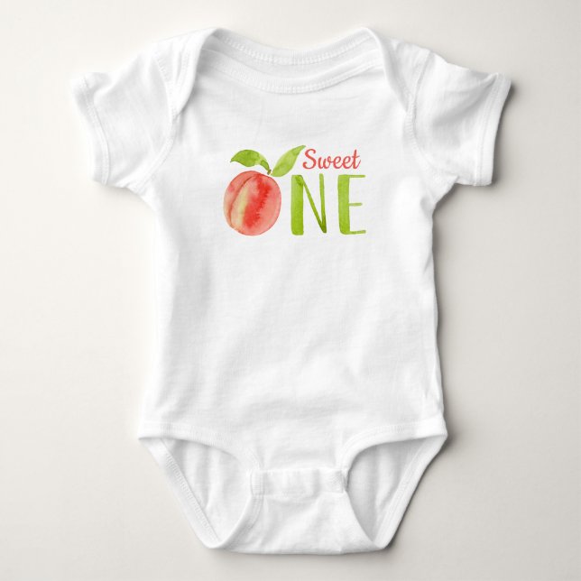 Body Aquarelle Sweet One Peach 1er Birthday Girl (Devant)