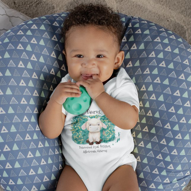 Body Aquarelle Taurus Taureau (Cute Taurus Bull Watercolor Zodiac Baby Bodysuit)