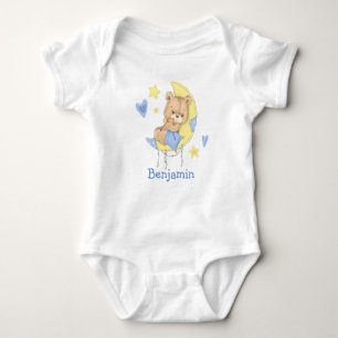 Body Aquarelle Teddy Bear Lune Baby Bodysuit