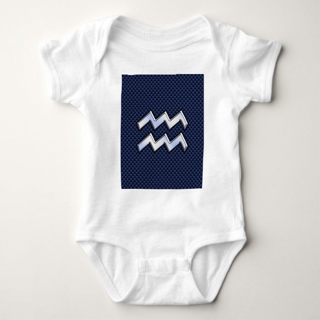 Body Aquarius Zodiac Sign on Royal Blue Carbon Fiber (Devant)