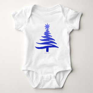 Body Arbre de Noël Moderne Pochoir Imprimé Bleu