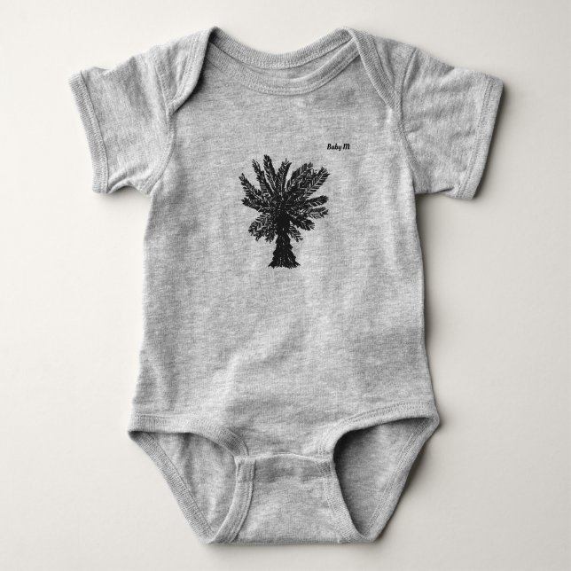 Body Arbre de palmier personnalisé en noir et gris   (Devant)