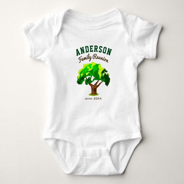 Body Arbre vert Nom personnalisé Famille Réunion (Devant)
