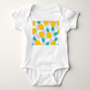 Body Arrière - plan blanc ananas, motif sans soudure.