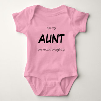 Body Ask My Aunt - She Knows Everything Pink Onsie