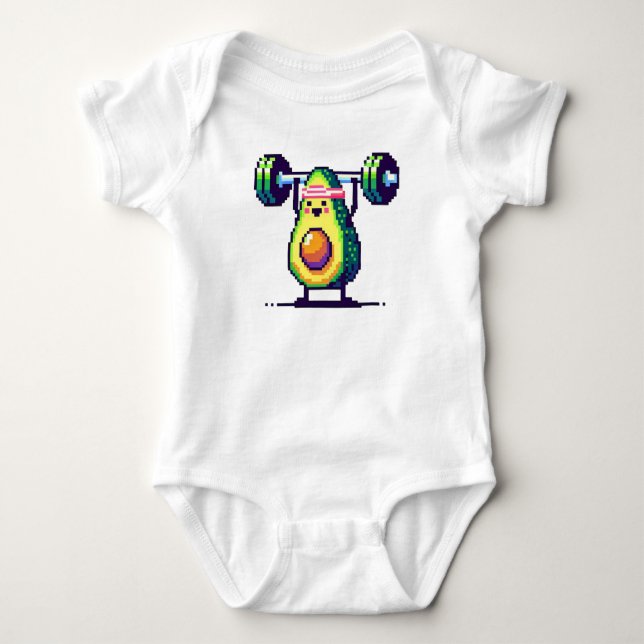 Body Avocado fort - Pixel Art amusant Poids (Devant)