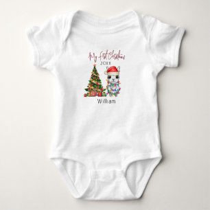 Body Baby alpaca llama personnalisé Premier Noël