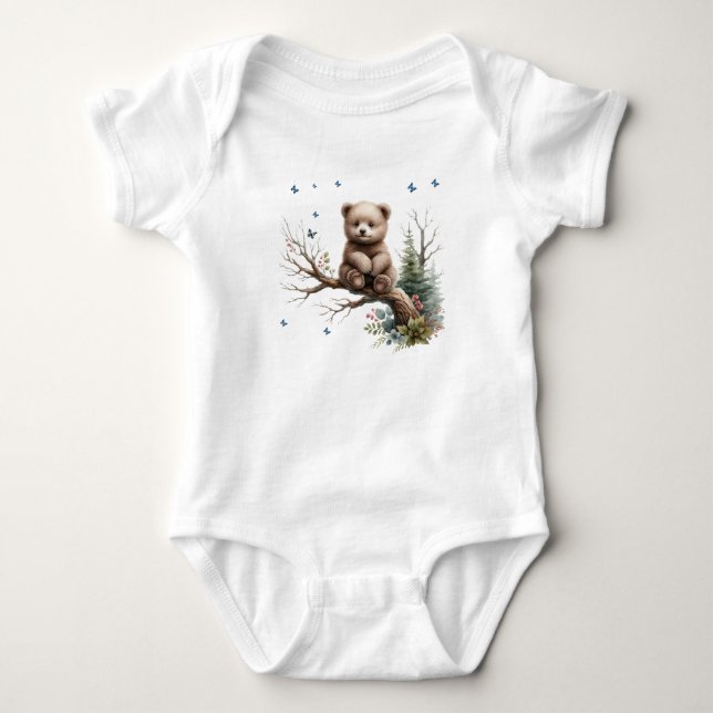 Body Baby Bear sur un rond Bébé Bodysuit (Devant)