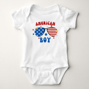 Body Baby Boy American Flag Lunettes Fête de l'Indépend