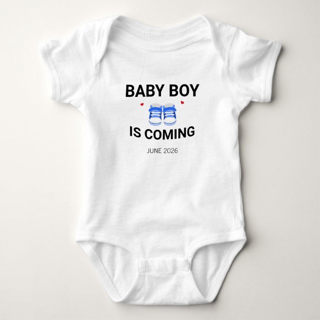 Body Baby Boy Coming Soon Custom Pregnancy Announcement (Devant)