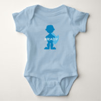 Baby Boy Superhero Blue Silhouette Personnalisé