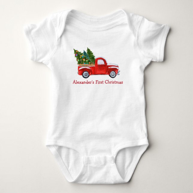 Body Baby First Christmas Red Truck Nom rouge (Devant)
