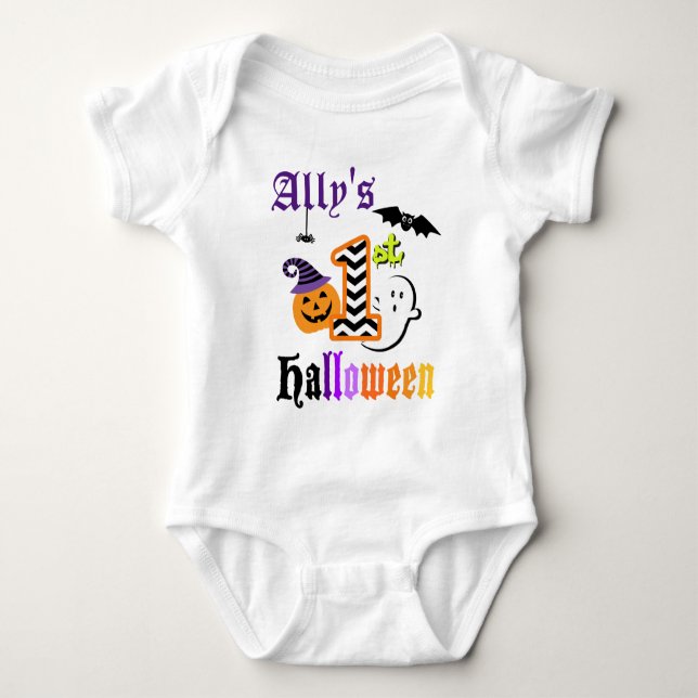 Body Baby First Halloween Shirt w Chevron (Devant)