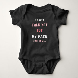 Body Baby Funny Pink and White Text Jersey Bodysuit