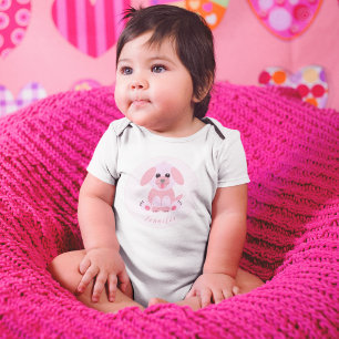 Body Baby Girl Douche personnalisée Chiot rose