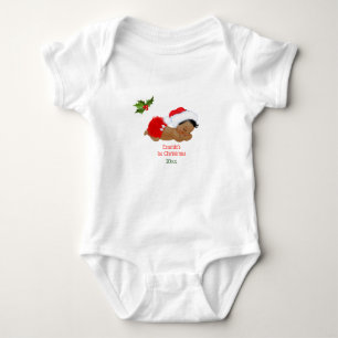 Body Baby Girl First Christmas Red Santa Hat Baby Bodys