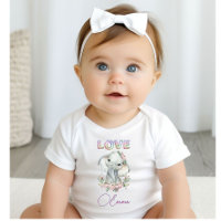 Baby Girl Love Name Elephant mignon