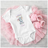 Baby Girl Love Name Elephant mignon