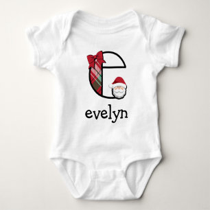 Body Baby Girl Plaid Père Noël Noël Bodysuit initial e