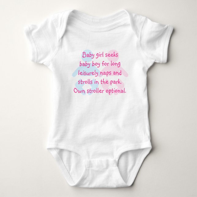 Body Baby Girl recherche bébé garçon drôle T-shirt (Devant)