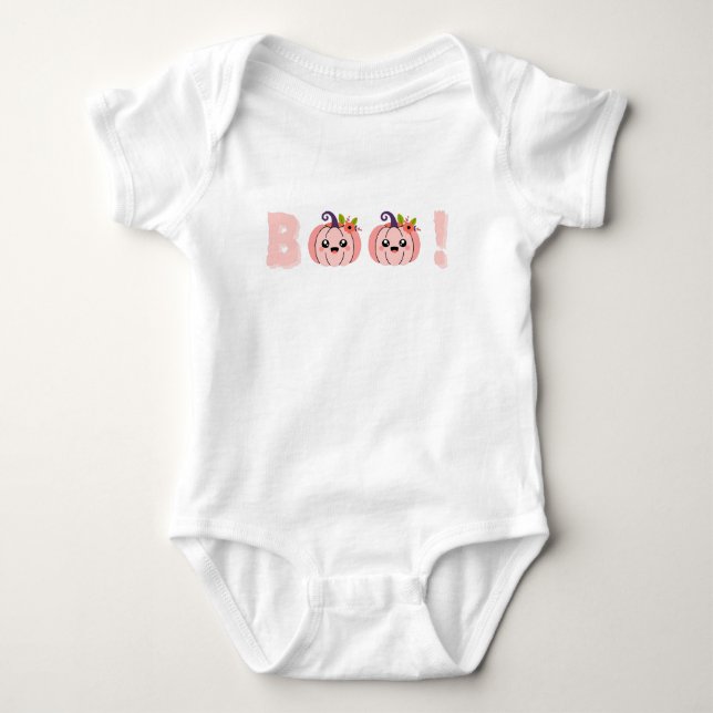 Body Baby Halloween - "BOO Kawaii" Rose Pastel Baby Strampler (Vorderseite)