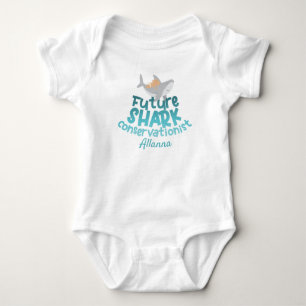 Body Baby-requin doux avec le nom une pièce T-shirt