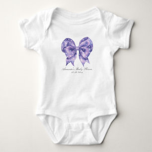 Body Baby-Shower à l'aquarelle avec Nœud et Points