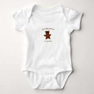 Body baby shower Brown ours en peluche ajouter nom date