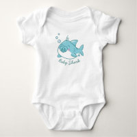 Baby-Shower de bébé requin mignon Kawaii bleu garç