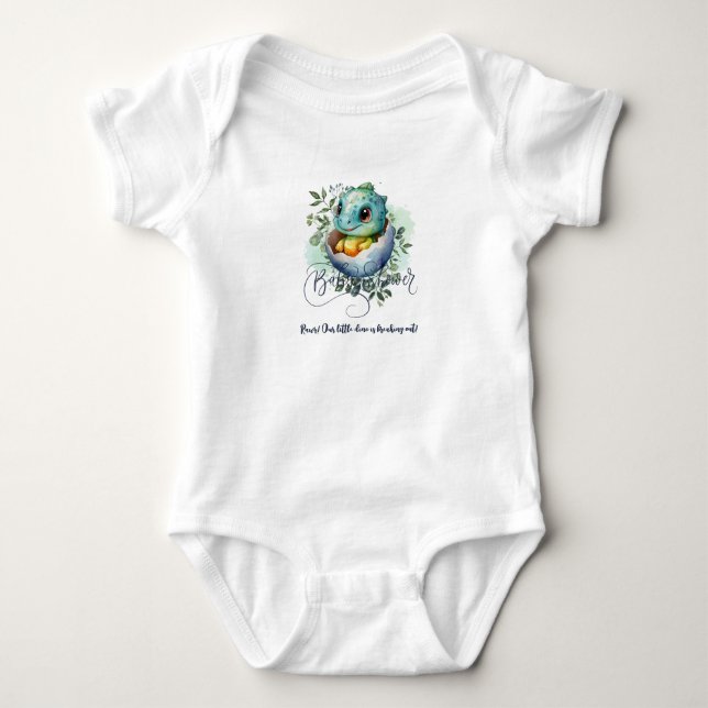 Body Baby shower Feuille Dinosaur Oeuf Cute Aquarelle (Devant)