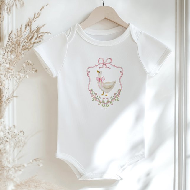 Body Baby shower fille Crête d'oie à ruban rose (Créateur téléchargé)