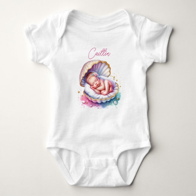 Body Baby Shower Fille de la Côte Personnalisé (Devant)
