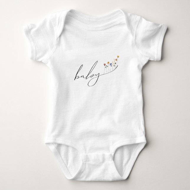 Body Baby shower Fleur sauvage coloré (Devant)