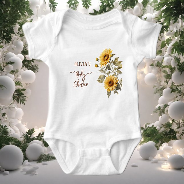 Body Baby shower floral de Sunflower Elegant Boho (Créateur téléchargé)