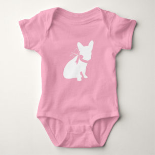 Body Baby shower français de Bulldog, français rose