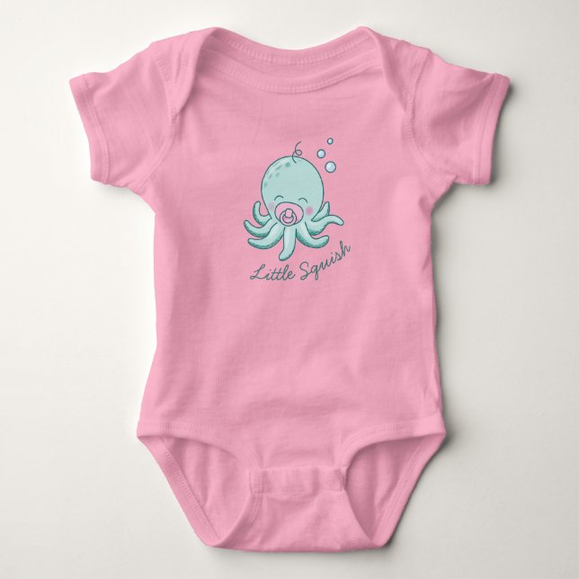Body Baby Shower Mignon Pieuvre Kawaii Fille Rose (Devant)
