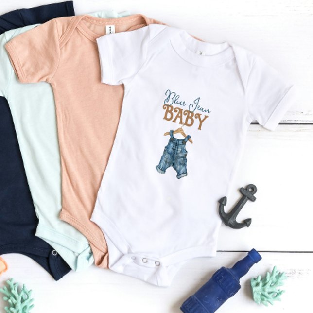 Body Baby shower moderne Denim Boy Blue Jean (Créateur téléchargé)
