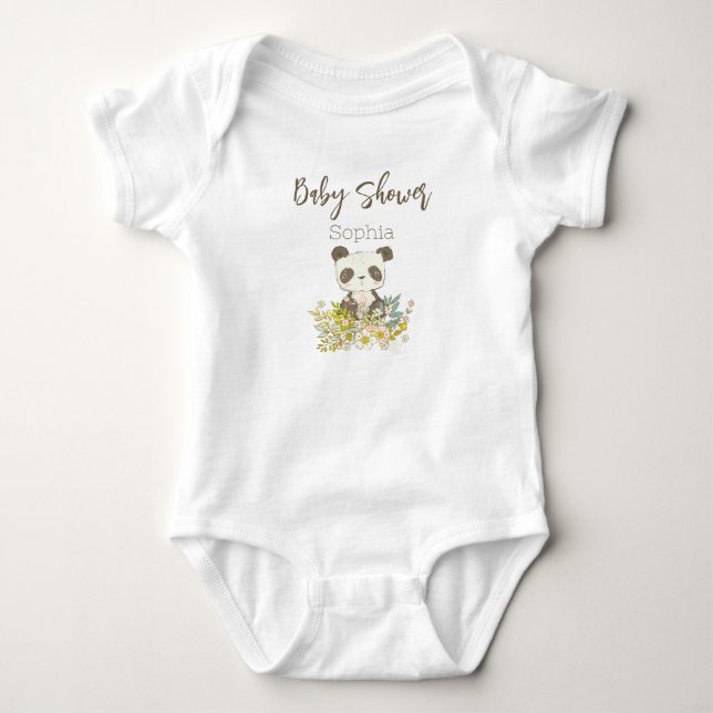 Body Baby Shower Panda Baby Strampler (Vorderseite)