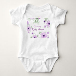 Body Baby shower personnalisé de fleurs d'aquarelle vio