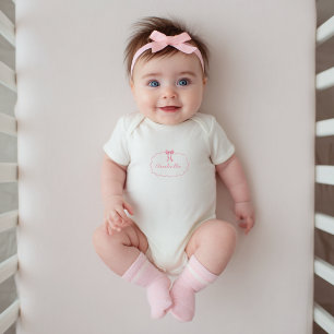 Body Baby Shower Ruban Rose Bébé Fille Coquette Mignonn