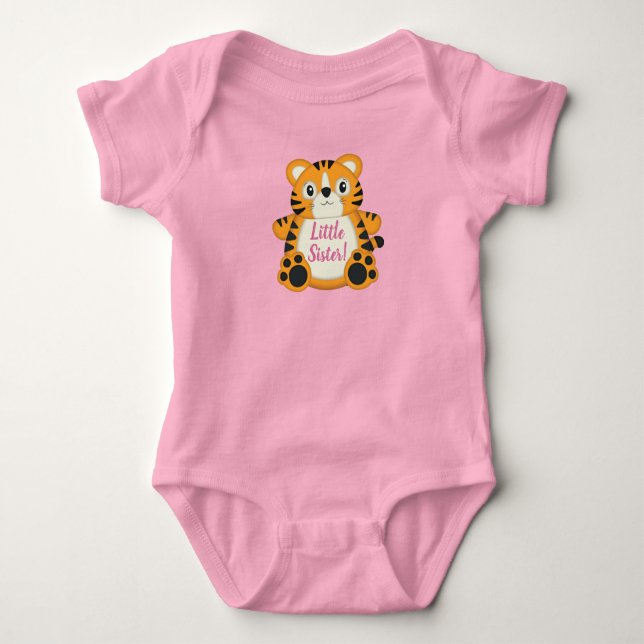 Body Baby Shower Safari Fille Rose Tigre (Devant)